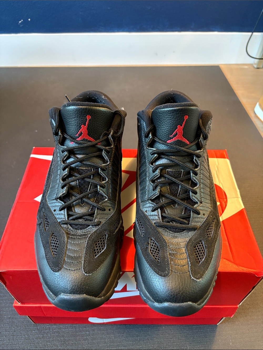 Nike Air Jordan Men's Black with Red Jumpman Sneakers